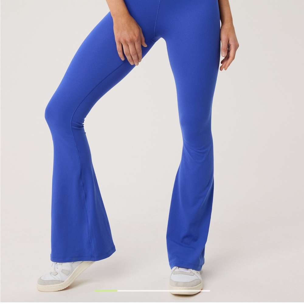 Aerie Blue Flared crossover leggings